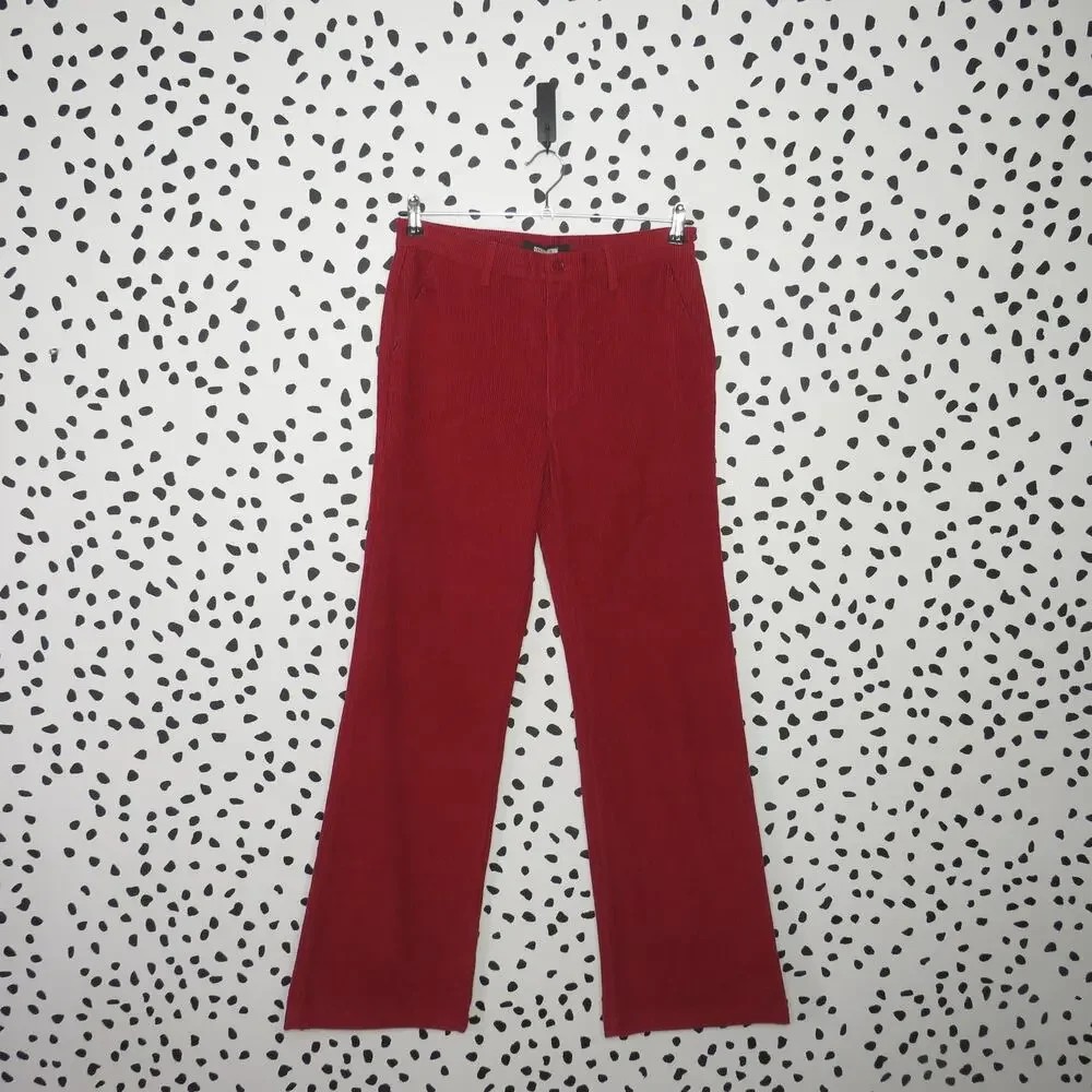 Reformation Red Dillon High Rise Wide Leg Corduroy Pants - Picture 2 of 10